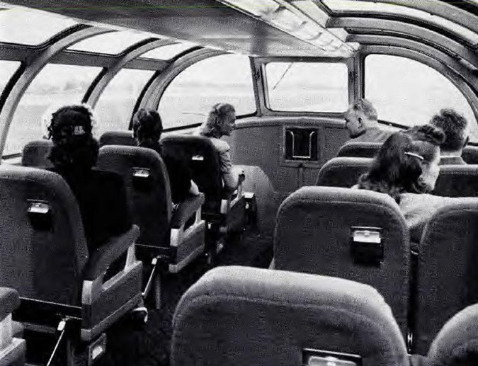 Inside the Vista Dome train